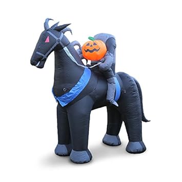Headless Horseman Inflatable 6 Feet Tall Outdoor Halloween Lawn