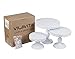 VILAVITA 3-Piece Antique Gold Cake Stand Set - Round Metal Cupcake Stands with Pendants and Beads - Elegant Dessert Display - Original Design Wishes-RUYI (Cream White)