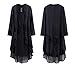 R.Vivimos Womens Ruffled Asymmetric Long Velvet Blazers Coat Casual Jackets Medium Black