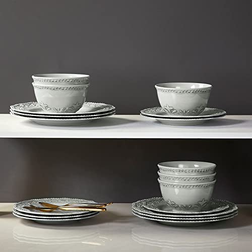 TP 18Piece Dinnerware Sets Service for 6, Melamine Dinner Plates and