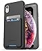 ENCASED iPhone XR Wallet Case (2018) Ultra Durable Cover with Card Holder Slot (4 Credit Cards Capacity) (Phantom Black)