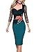Vfemage Women Embroidered Floral See Through Lace Cocktail Party Dress