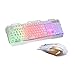 KINGEAR Ergonomic Multimedia 7 Colorful Rainbow with Smart LED Backlight Wired Gaming Keyboard with Mouse