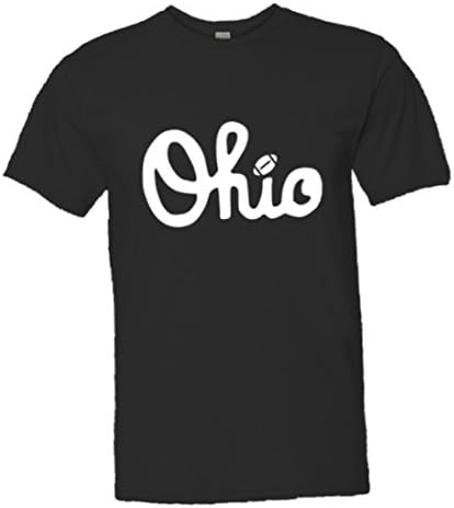 Mens / Unisex Script Ohio with Football TBDBITL Marching Band Soft-Style High Quality Fashion Tee - Black (Large)