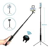 Selfie Stick Tripod with Remote, Hizek Wireless 270° Rotation with Shutter Remote Extendable Monopod Aluminum Alloy for iphoneX/8/7/6 Samsung Galaxy S9/S9 Plus/S8/S8 Plus/S7/Note 8, Huawei and More