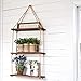 Boho Wall Hanging Shelf - Wood Hanging Shelves for Wall - Farmhouse Rope Shelves for Bedroom Living Room Bathroom - Rustic Wood Shelves - Hanging Plant Shelf - Triangle Floating Shelf (Triangle Mount)