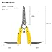 Freehawk Multi Function Stainless Steel Fishing Pliers Curved Nose Scissors Braid Cutters Hook Removers Fishing Line Cutters with 2 Small Blades in Yellow with Nylon Sheath