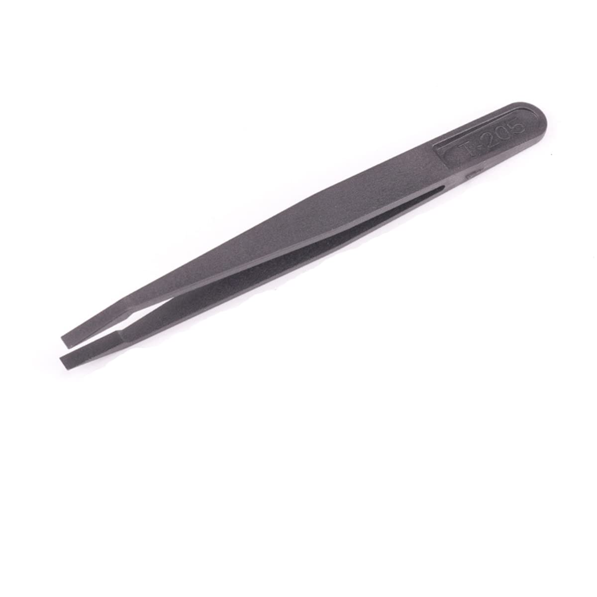 Unifizz Plastic Anti - Static Tweezer, T205 Tweezer for Mechanic, Eletronic, Soldering, Jellery, Black, 5 PCS