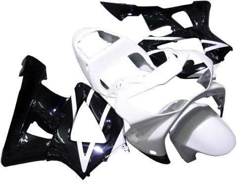 FocusAtOne Black & White Complete Fairing Bodywork Painted ABS Plastic Injection Molding Kit for 2000-2001 Honda CBR 900 RR CBR900RR 900RR 929