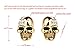 Xusamss Punk Body Piercing Earrings Crystal Skull Stud Earrings(Gold)