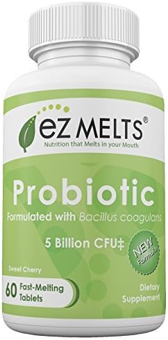 EZ Melts Probiotic Bacillus Coagulans, 5 Billion CFU, Fast Melting Tablets by EZ Melts