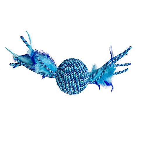 Ethical Pets 52072 Elasteeez Ball/Feathers Pet Feather Toys