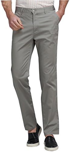 METERDE Men's 2016 Summer Thin Slim Long Pants Trousers Grey 36