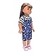 Jili Online Striped T-shirt Shoulder Strap Pants Outfit for 17inch Zapf Baby Born Doll