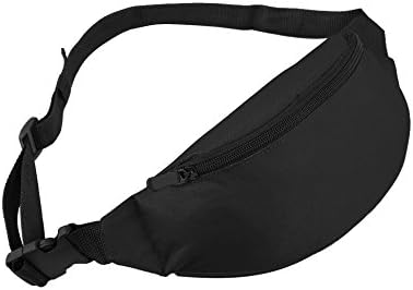 Hufcor Unisex Sport Outdoor Jogging Running Cycling Waist Bag Pack Bag Pouch Adjustable (Black)