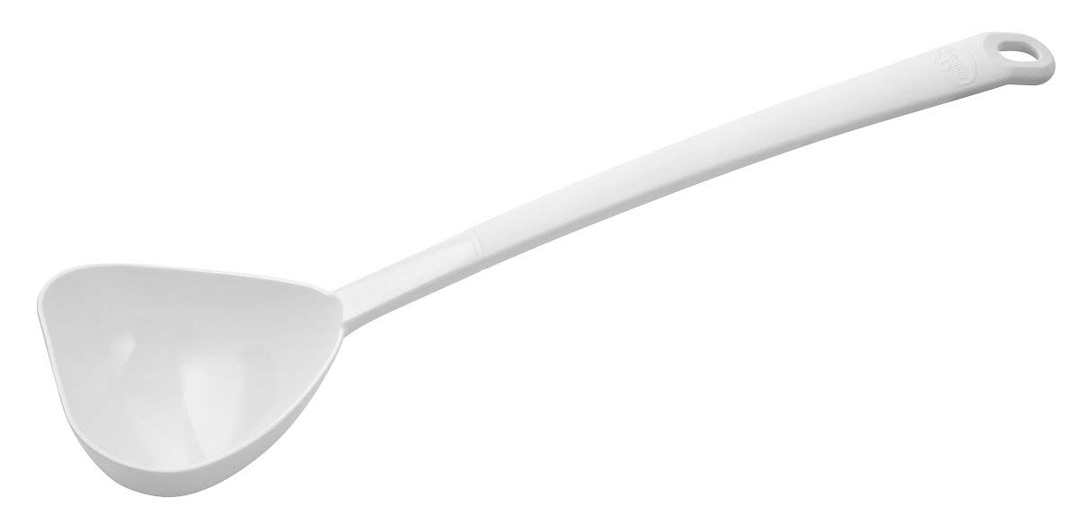 Dr. Oetker 2713 Ladle 30 cm Pure White, Kitchen Aid with Elegant Design Made of Nylon, Spoon for Coated Pots and Pans, Heat Resistant and Dishwasher Safe, Colour: White, Quantity: 1 Piece