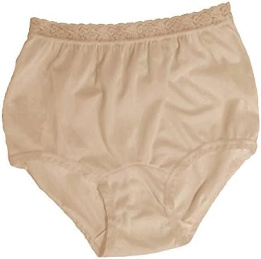 Carole Women's Nylon Lace Trim Panties Full Cut Briefs - Pack of 3