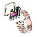 Apple Watch Band, Creazy Stainless Steel Strap Watch Band+Adapter+Case Cover for Apple Watch 42mm (Rose Gold)