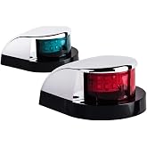 Sebnux LED Boat Navigations Light Marine Red and Green Bow Light Silver New | Rust-Resistant IP67 5000K LED 3NM visible Ideal for Pontoon,Fishing Boat, Bass, Skiff, and Yacht