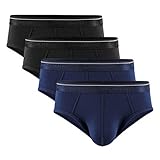 David Archy 4 Pack Men's Full Cut Rib Micro Modal Briefs (L, Dark Coffee)