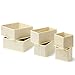 EZOWare Set of 6 Nursery Drawer Storage Folding Closet Dresser Office Organizer Basket Divider Bins for Bras, Socks, Underwear, Tie, Scarves, Gloves, Diaper, Toys, Brush, Accessories and More - Beige