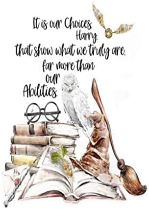 It is our Choices Harry. That show what we truly are. far more than our Abilities.: Dot Grid Journal, 110 Pages, 6X9 inch,  Harry Potter on White ... notes, Journal for teens women girls kids