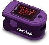 Zacurate Pro Series 500DL Fingertip Pulse Oximeter Blood Oxygen Saturation Monitor With Silicon Cover, Batteries & Lanyard (Royal Purple)