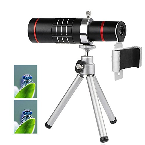 Powstro 18X Zoom Telescope Phone Camera Lens Universal Cell Phone Telescope Outdoor Telescope Mobile Lens with Tripod Clip for iPhone Samsung HTC Mobile Phones