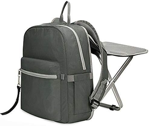 yeehao Camping Travel Folding Chair Backpack Stool Bag Wearable Waterproof for Outdoor Sport Gray
