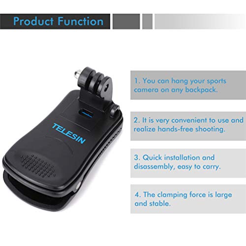 para-GoPro-Clip-360-Grados-Rotatorio-Ajustable-Clip-para-Gopro-Accesorios-Lanzamiento-Rpido-Abrazadera-sobre-Sombrero-Mochila-Adecuado-para-GoPro-Hero-Session-7-6-5-4-3-2018-Accion-Camara