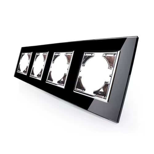 S-EMPOT Einbauspot mit elegantem schwarzem Glas und horizontalem Rahmen mit 4 Elementen, ideal, um jedem Raum einen modernen und anspruchsvollen Touch zu verleihen und Ihr Zuhause zu verschönern.