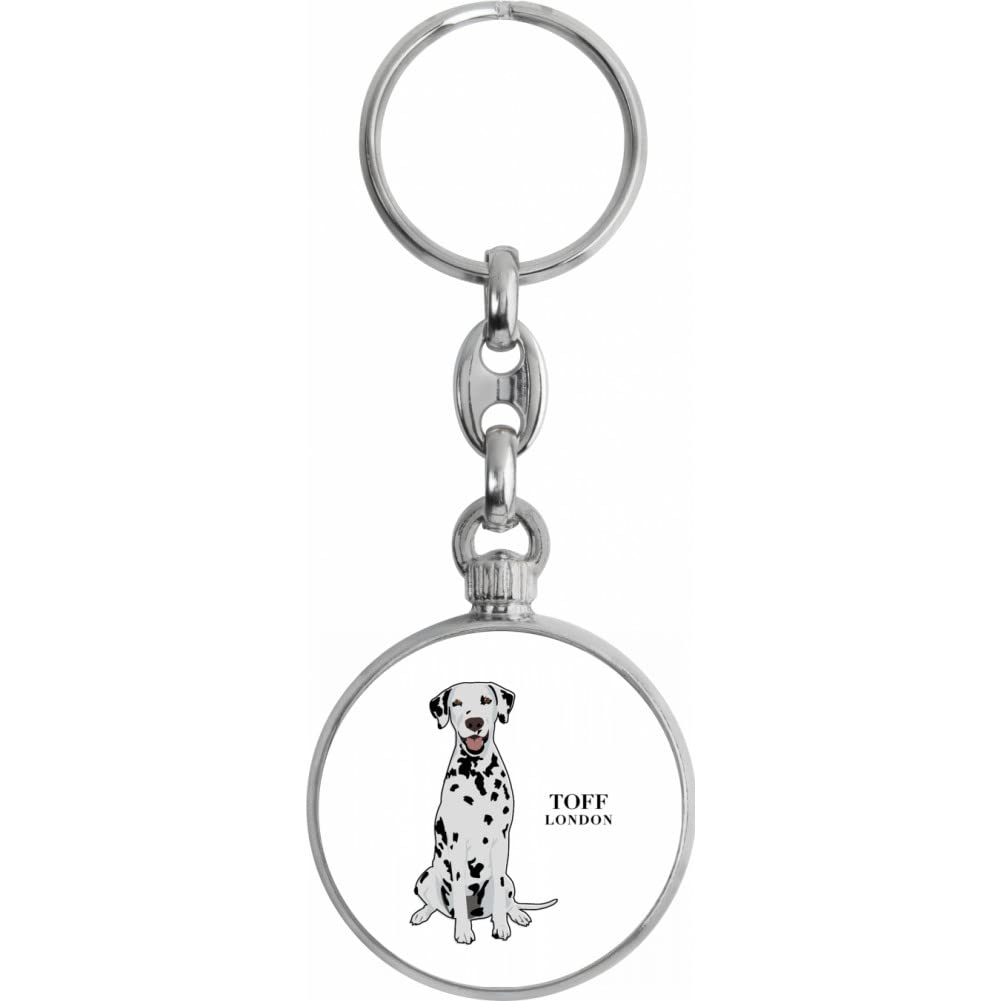 Toff London Black And White Dalmatian Dog Keyring