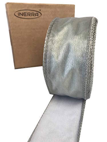 INERRA Chiffon Ribbon - Luxury Wired Edge 20 Metres x 50mm (Silver) โ image 1
