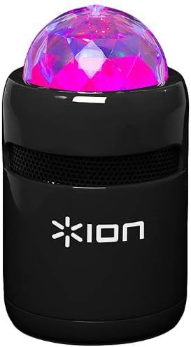 Ion Audio Party Starter Bluetooth Speakers with Built-In Light Show, Black