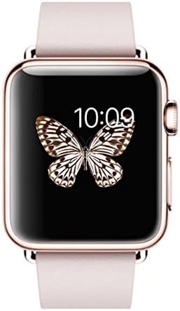 Nicwea Modern Buckle iWatch Band with Magnetic,Leather Replacement Strap for Smart Watch Series 3/2/1 (Pink, 38mm)