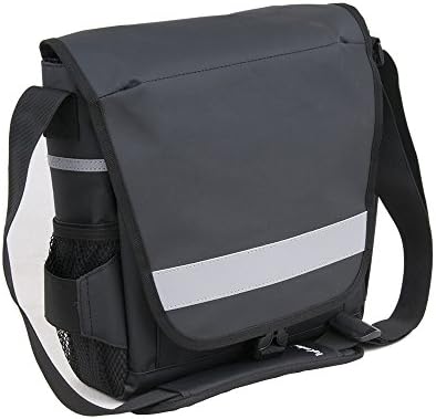 Topcombine Safety Messenger Bag with 3 Side Refectors Unisex Waterproof PVC Tarpaulin Sports Bag Tablet Gym School Bike Bag