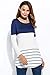 etuoji Women Tunic Tops O-Neck Shirt Long Sleeve Contrast Color Lace Patchwork