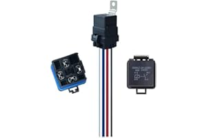 Meskliu 60AMP Waterproof Relay with Harness,DC12V 4-PIN SPST Automotive Relay,Heavy Duty 12AWG Tinned Copper Wires,for Automotive Truck Van Motorcycle Boat(1pcs)