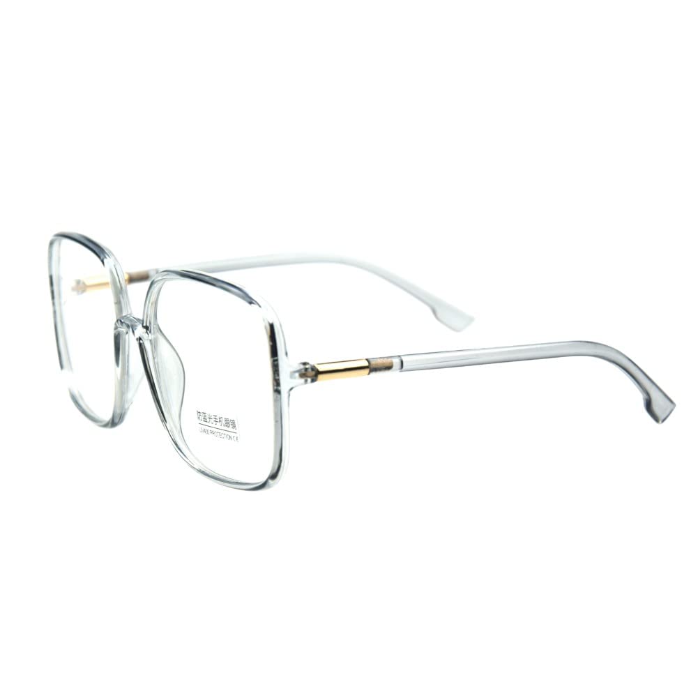 Photo 1 of Shiratori Woman's New Retro Blue Light Blocking Glasses Big frame Nerd Eyeglasses Frame Anti Blue Ray Computer Game Glasses Gray