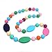 Maberry Baby Silicone Chew Necklace, Rainbow Nursing Chewable Beads Teether for Mom to Wear, Also Autism Sensory Chew Toys - BPA Free
