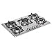 Empava 24 in. Gas Stove Cooktop 4 Italy Sabaf Sealed Burners NG/LPG Convertible Tempered Glass in Black, 24 Inch, Stainless Steel