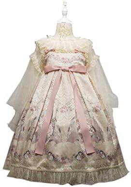 Amazon 日常洋服ゴスロリop コスプレ コスチュームワンピース 人形師 ドレス ロリィタ 膝丈 Lolita ロリータファッション ロリータ服 お茶会ワンピース クラゲ 森ガール レディース フリルレース 可愛いお嬢様姫系 少女ワンピ 撮影用 蝶結び リボン 学生服スカート Op