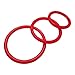 Ultimate54 Adjustable Leather Cock Ring 8.5 inch 3 snaps & 3 Red Silicone Male Erection Enhancement Rings