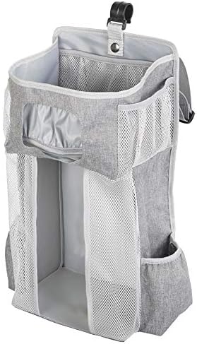 Mecoco ベビーベッド収納袋 ベビー用品収納 折りたたみ式 収納バッグ サイドポーチ あかちゃん おむつ 雑貨整理 おもちゃ小物収納ケース 出産祝い ウォールポケット 多機能吊り袋 グレー Parapentefamily Com