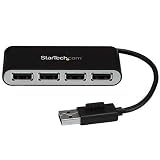 StarTech.com 4 Port USB 2.0 Hub - USB Bus Powered - Portable Multi Port USB 2.0 Splitter and Expander Hub - Small Travel USB Hub (ST4200MINI2)