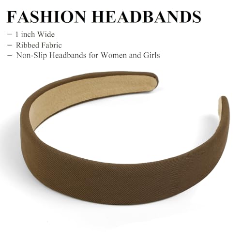 Huachi Headbands for Women Non Slip Trendy Headbands for Women’s Hair 1 inch Wide Cute Headband for Girls, Fall Head Bands Elastic Hair Bands for Womens Fashion Accessories for Women 4PCS