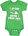 Fayfaire Outfit: Boutique Quality Funny I Drink Until I Pass Out NB-12M (I Drink Until I Pass Out Green Bodysuit, 0-6M)