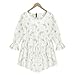 QZUnique Women's Plus Size Floral Lace Blouse with Ruffled Hem