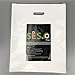 SES.CO Thick White Plastic Shopping Bags,Sturdy Retail Bags for Merchandise with Die Cut Handle,Glossy Customer Bags for Boutique/Store/Grocery/Makeup/Clothes/Gift (12x15 Inch,100 Count)