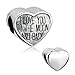 CharmSStory I Love You To The Moon and Back Heart Love Charm Beads For Bracelets